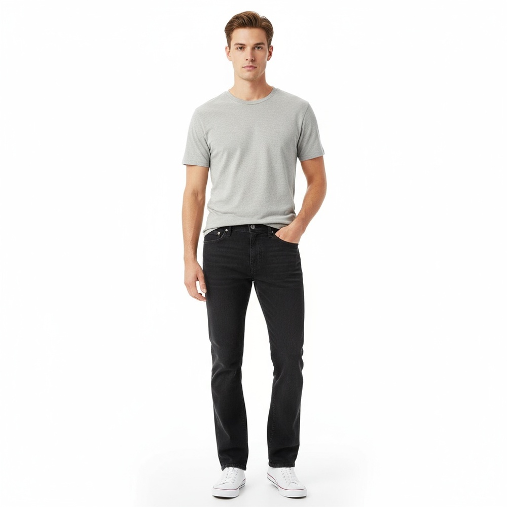LEVI STRAUSS Mens Jeans W31 L34 Washed Black Straight Leg Five-Pocket Casual